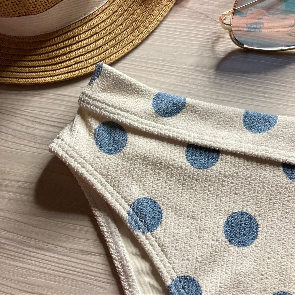 Billabong x Wangler 🔥 Polka-Dot High Rise Bikini Bottoms 🌼👒🍉🏝☀️💕 - Picture 4 of 11